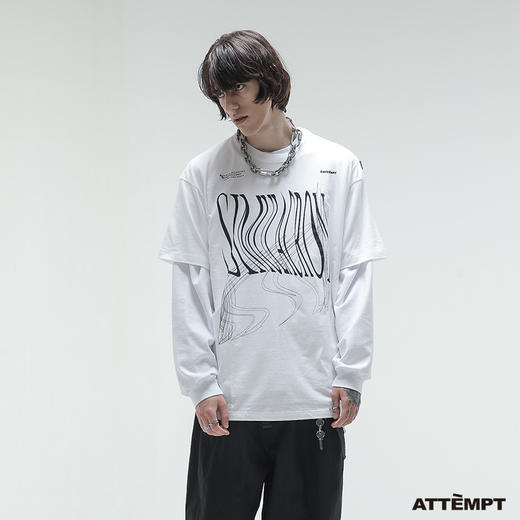 ATTEMPT 定番产品 变形印花短袖TEE 三色入T恤 商品图3