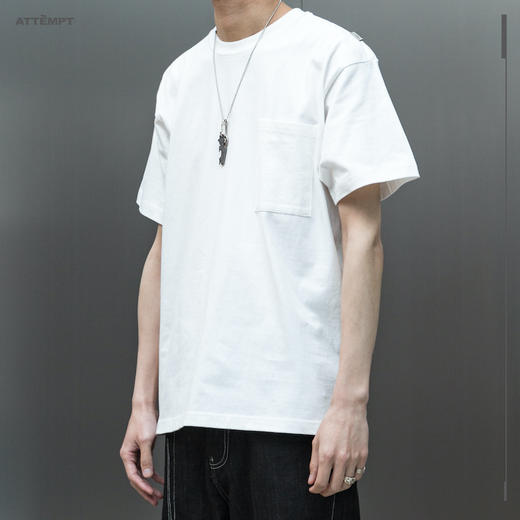 ATTEMPT 定番产品 Pocket Tee 宽松落肩基础口袋百搭打底衫T恤 商品图2