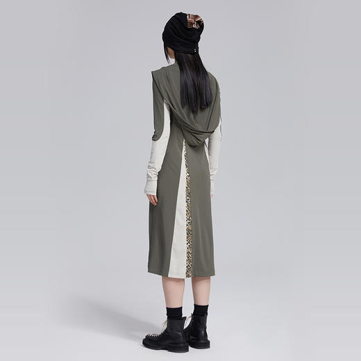 HOLONOMIC 原创可拆卸连帽分割拼接撞色修身设计感小众针织连衣裙 商品图2