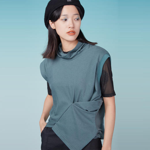 HOLONOMIC「多种穿法」原创设计感小众趣味不规则短袖T恤 商品图1