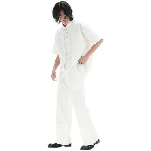 TERRAINCOGNITA21ss白色刺绣双层网眼polo衫立体浮雕百搭休闲衬衫 商品图4