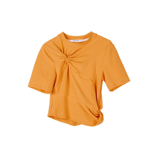 HOLONOMIC 原创设计感小众扭结褶皱感结构分割修身短袖T恤 商品图4