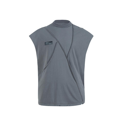 WHISTLEHUNTER(WSTHT)基础圆领磨边百搭无袖 金属标打底坎肩背心 商品图4