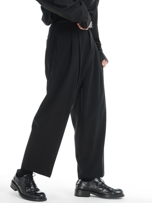 TERRAINCOGNITA21SS垂感基础休闲九分裤百搭小众西装宽松长裤男女 商品图0