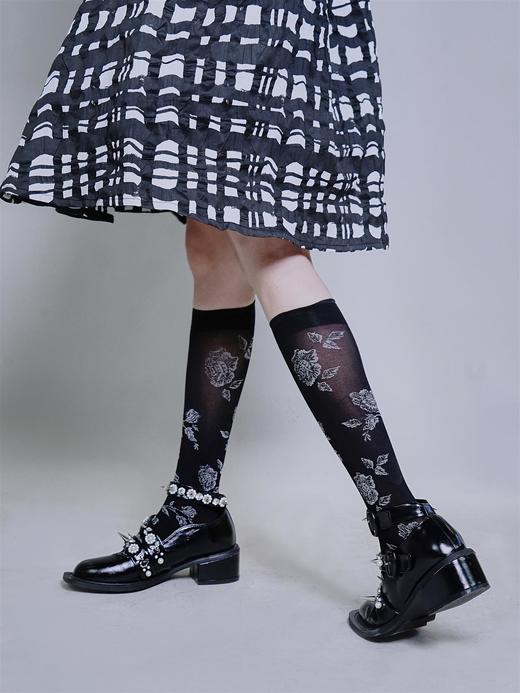 fragileheart易碎商店 原创设计 玫瑰中筒袜女秋（不退不换） 商品图1