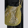 HOLONOMIC 原创设计豹纹蕾丝拼接牛仔斜挎单肩包 商品缩略图3