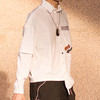 WHISTLEHUNTER秋冬男女潮牌解构拼接刺绣落肩宽松白衬衫OVERSIZE 商品缩略图3