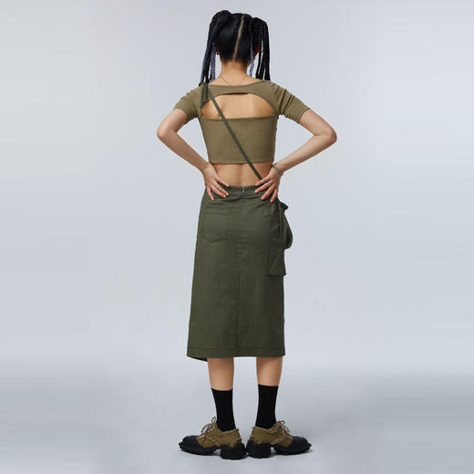 HOLONOMIC 原创大口袋设计感小众A字不规则工装半身裙 商品图2