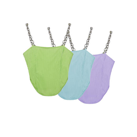 EhK 三色时髦 丝绒质感 链条胸衣吊带背心 商品图4