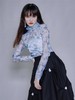 fragileheart蓝色扎染打底衫女春堆堆高领修身显瘦上衣蕾丝内搭新 商品缩略图0