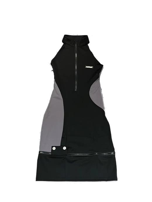 MATEMATE原创机能运动面料黑灰色拼接两穿可拆卸多穿法特工连衣裙 商品图4