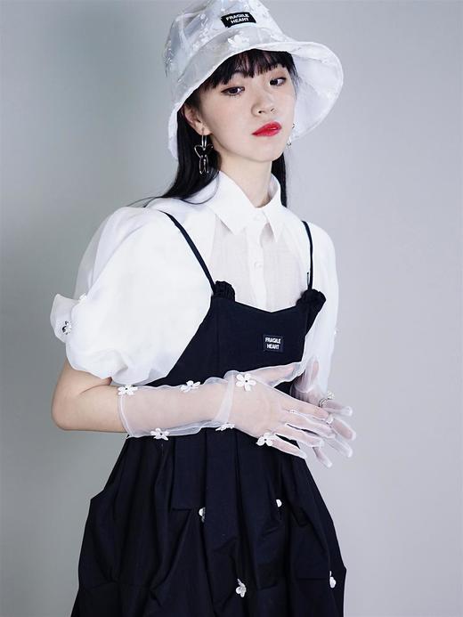 fragileheart易碎商店 泡泡袖衬衫女设计感小众灯笼袖短袖衬衣夏 商品图2