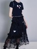 fragileheart易碎商店黑色不规则半身裙设计感小众夏季薄款纱裙女 商品缩略图2