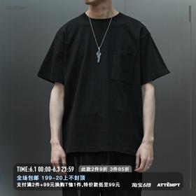 ATTEMPT 定番产品 Pocket Tee 宽松落肩基础口袋百搭打底衫T恤