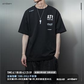 ATTEMPT 定番产品 "ATt" LOGO Tee 渐变几何印花宽松落肩短袖T恤