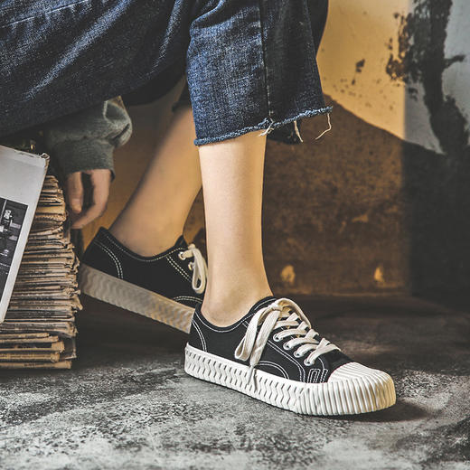 【ZHR】帆布鞋女新款夏季薄款ins潮平底饼干鞋百搭学生休闲鞋子 商品图4