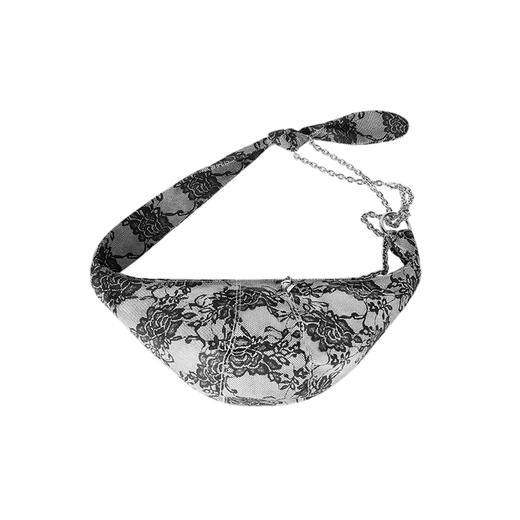 HOLONOMIC 原创设计蕾丝印花两用链条斜挎腰包 商品图4