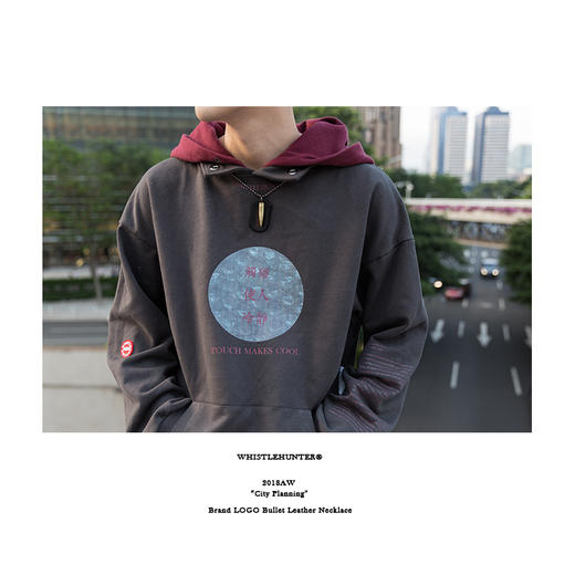 WHISTLEHUNTER 2018AW 潮流圆珠链个性子弹皮牌logo可调节长项链 商品图1