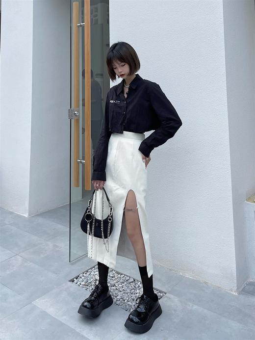 MATEMATE原创白色蛇皮长裙 商品图3