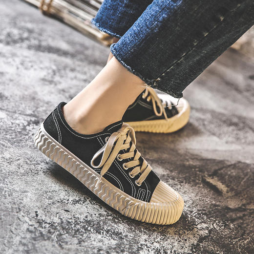 【ZHR】帆布鞋女新款夏季薄款ins潮平底饼干鞋百搭学生休闲鞋子 商品图3