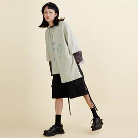 HOLONOMIC 原创设计感小众印花不规则宽松T恤