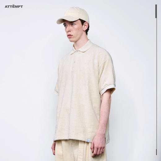 ATTEMPT AW20 复古A logo刺绣毛巾布短袖 Polo 衫 商品图1