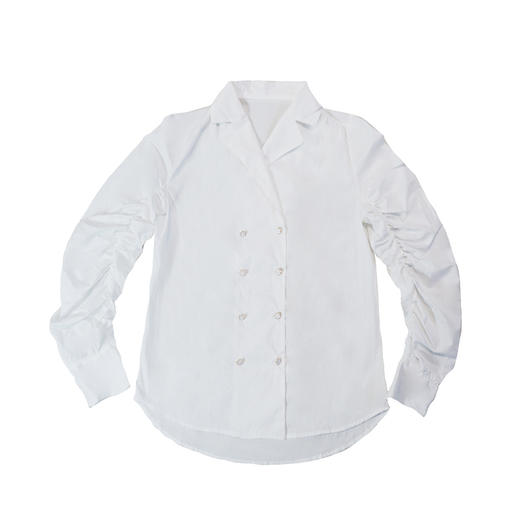 fragileheart易碎商店 白色衬衫女长袖春2021新款宽松西装领衬衣 商品图3