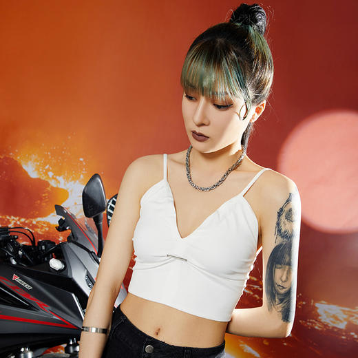 WHISTLEHUNTER(WSTHT)百搭纯色性感短款背心 夏季抽绳打底吊带 商品图1