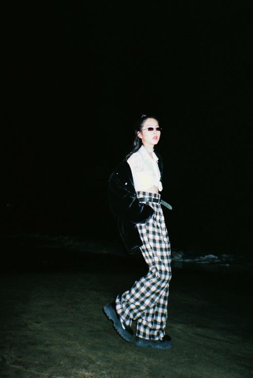 EhK 秋冬 复古双色格子 宽松百搭休闲长裤 商品图2