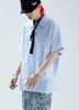SFTTR 2021SS 泡泡纱廓形休闲蓝白条纹造型男女宽松短袖衬衫 商品缩略图2