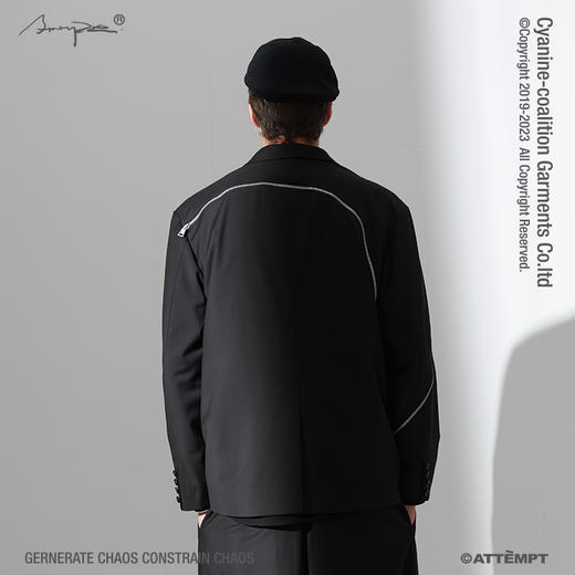 ATTEMPT  金属拉链弧线分割西装2.0 商品图2