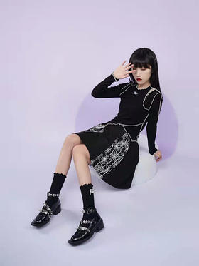 fragileheart易碎商店 春季新款拼接花色短裙a字百褶裙半身裙女