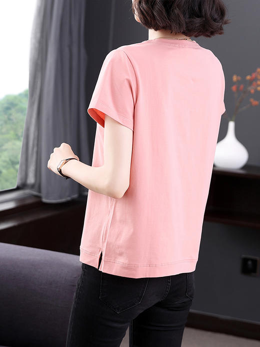 KQL  E237N9380宽松大码韩版文艺印花刺绣上衣 商品图2