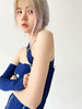 MATEMATE原创设计深蓝色挂脖不规则下摆辣妹紧身裙 商品缩略图3