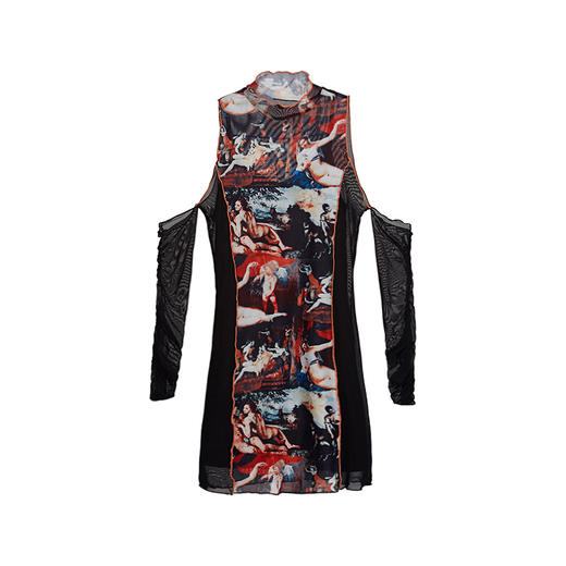 EhK 文艺复兴油画印花 网纱连衣裙 两件套 商品图4