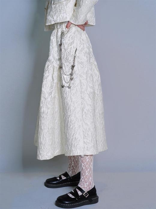 fragileheart原创设计易碎商店法式提花花苞高腰显瘦半身裙女春夏 商品图2