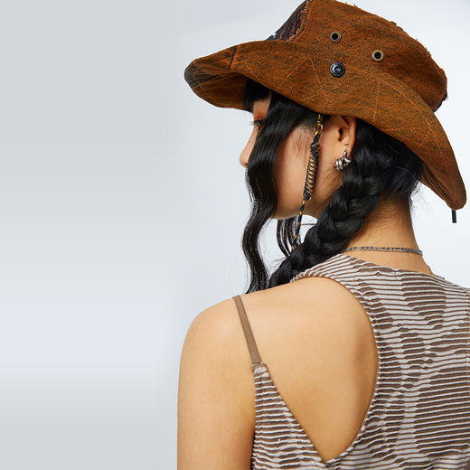 HOLONOMIC 原创拼接修身提花设计感小众印花背心连衣裙 商品图3