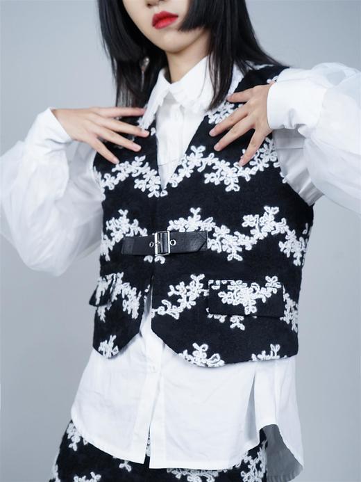 fragileheart易碎商店 原创皮扣毛呢马甲女春季外穿时尚背心上衣 商品图2