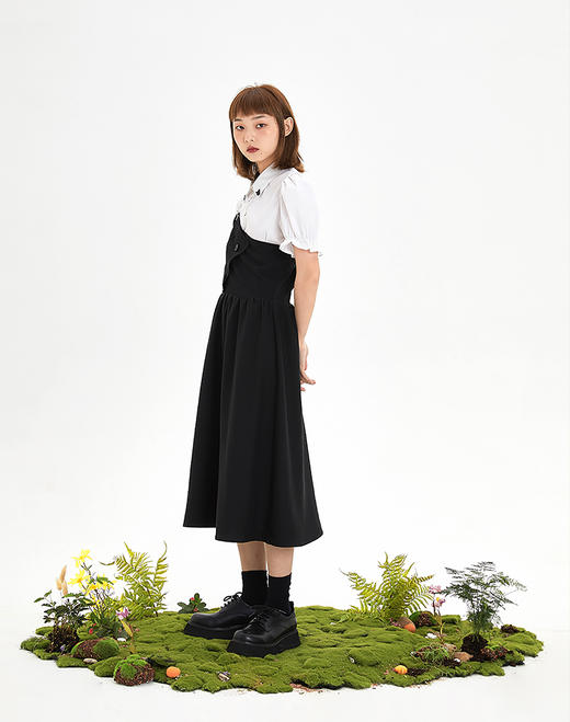 Cigaberry 夏季新款单肩背带小众设计感原创日系学院风甜酷连衣裙 商品图2