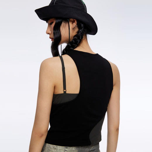 HOLONOMIC 原创不规则撞色拼接修身设计感小众外穿吊带背心 商品图3