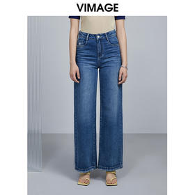 VIMAGE纬漫纪新款时尚休闲显瘦牛仔裤V1505130