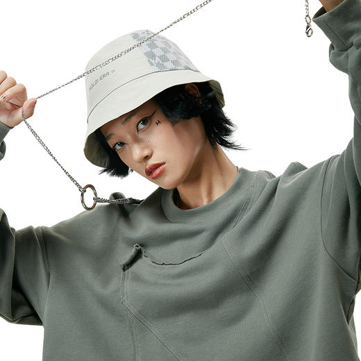 HOLONOMIC 原创设计棋盘格拼接尼龙网纱渔夫帽 商品图1