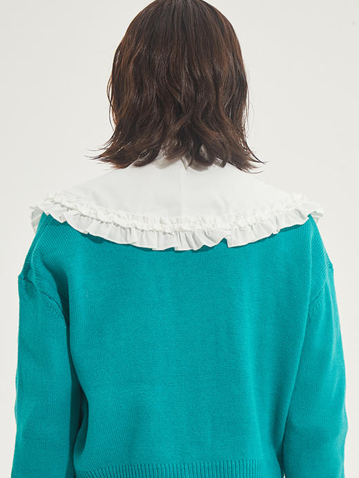 百搭少女感荷叶木耳边绑带假领子衬衣领毛衣领秋冬心机搭配单品 商品图3
