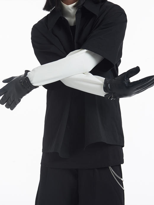 TERRAINCOGNITA春夏新品金属烫银基础宽松短袖衬衫男潮休闲女同款 商品图0