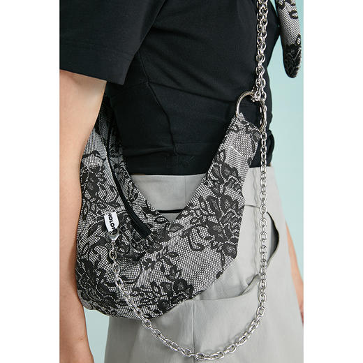 HOLONOMIC 原创设计蕾丝印花两用链条斜挎腰包 商品图0