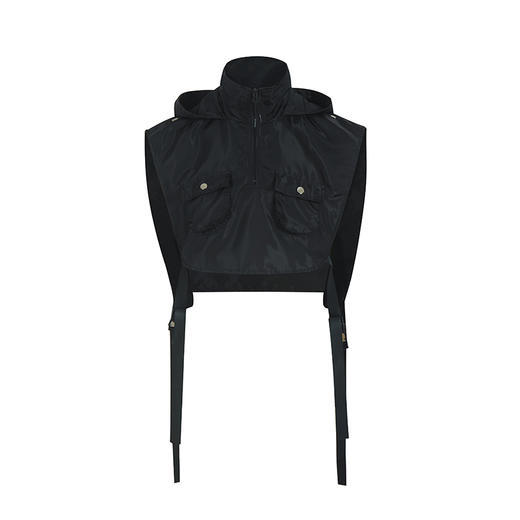 WHISTLEHUNTER(WSTHT)百搭液态金属高领马甲机能战术飘带连帽背心 商品图4