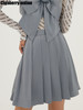 Cigaberry2021春夏流行灰色缎面百搭百褶半裙少女学院风半身裙 商品缩略图2