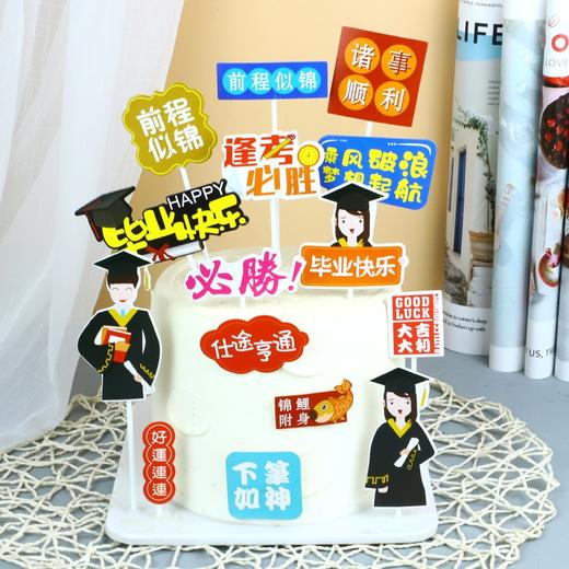 学生毕业季 开学季学生生日蛋糕摆件 青春不散场毕业插件套牌 商品图5