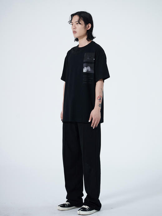 TERRAINCOGNITA2021SS春夏新款毛巾绣双领解构宽松主题印花短袖男 商品图0