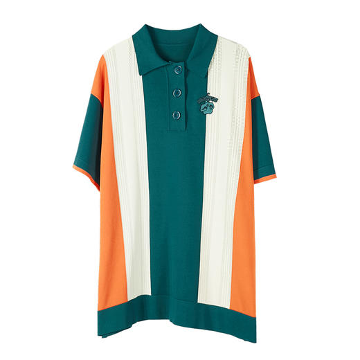 HOLONOMIC 原创撞色宽松设计感小众短袖polo衫上衣 商品图4